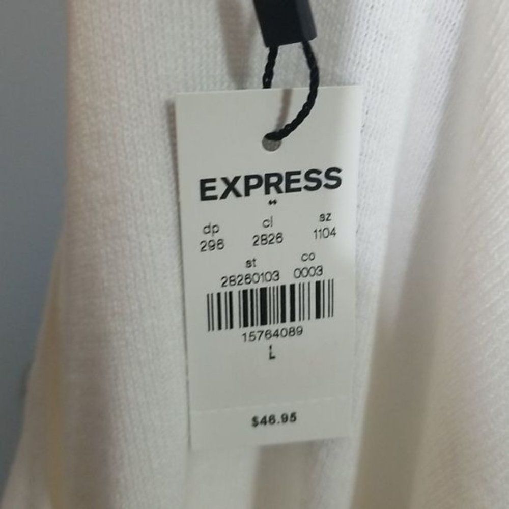 Express Women's Cream Scoop Neck Sweater - Picture 9 of 11